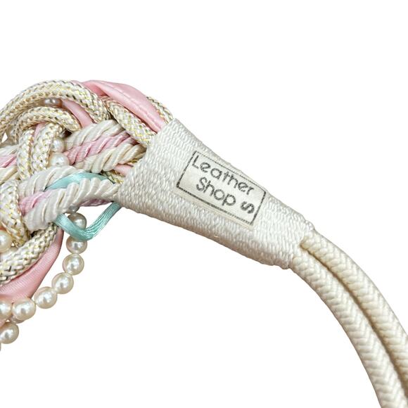 Vintage Braided Rope Belt Pastel Pearl Detail - Picture 6 of 6